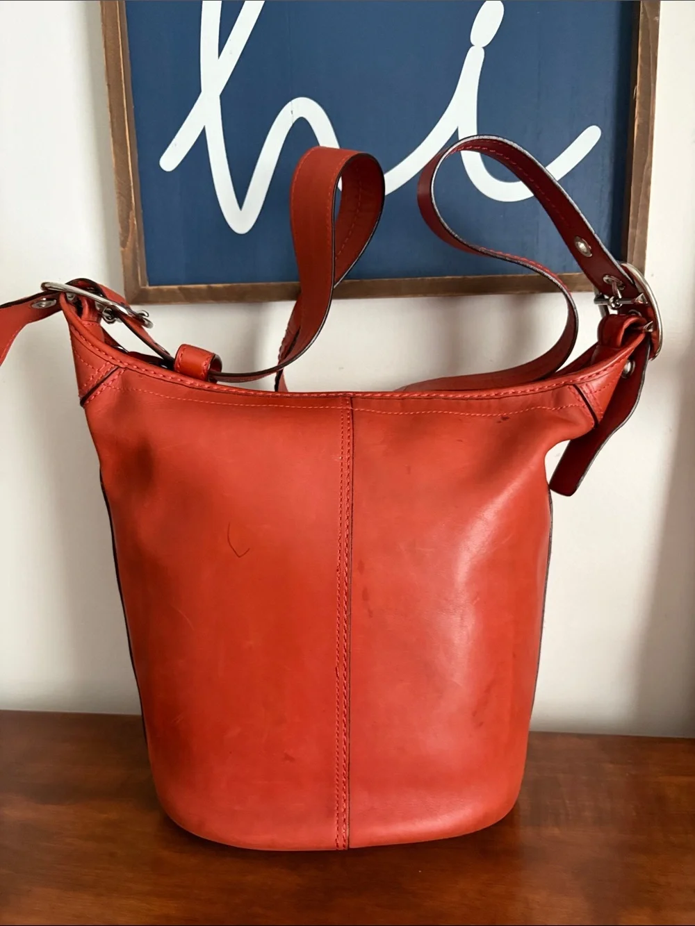 COACH Vintage Bleecker 13353 Leather Crossbody Bag in Burnt Orange As Is *READ*